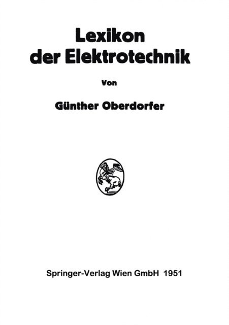 Gunther Oberdorfer - Lexikon der Elektrotechnik, E-bok