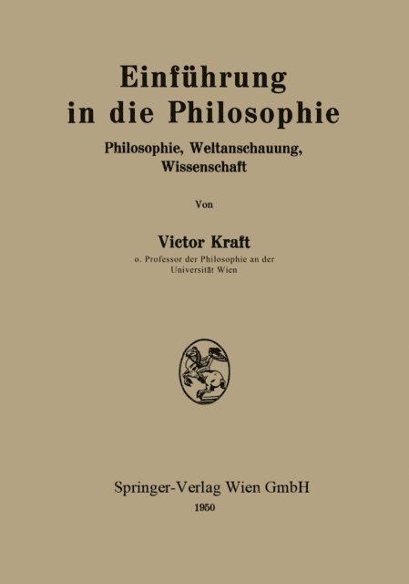 Victor Kraft - Einführung in die Philosophie, E-bok