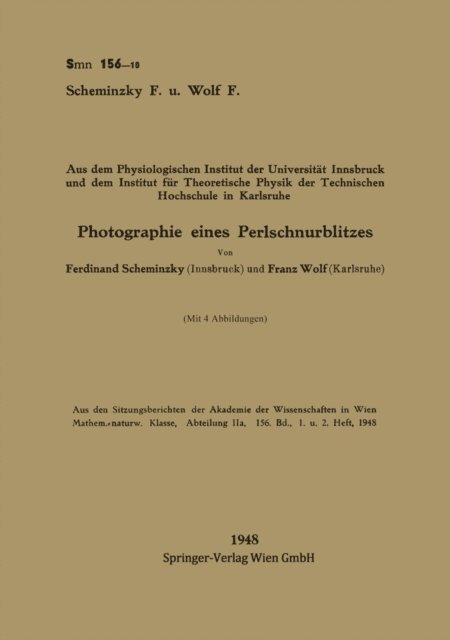 Franz Wolf, Ferdinand Scheminzky - Photographie eines Perlschnurblitzes, E-bok