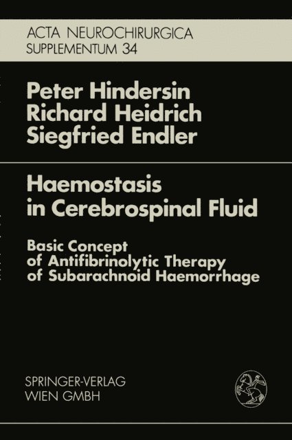 S. Endler, R. Heidrich, P. Hindersin - Haemostasis in Cerebrospinal Fluid, E-bok