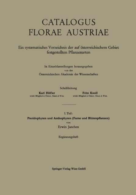 Erwin Janchen - Pteridophyten und Anthophyten (Farne und Blütenpflanzen), E-bok