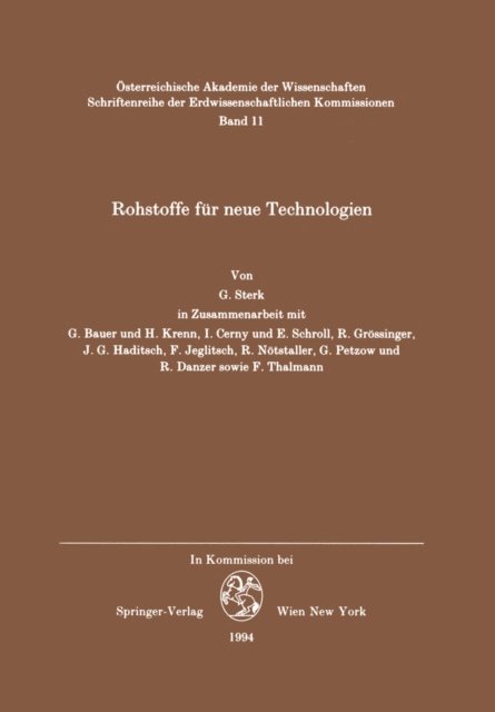 Georg M. Sterk - Rohstoffe für neue Technologien, E-bok