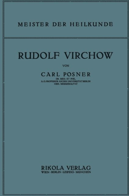Carl Posner - Rudolf Virchow, E-bok