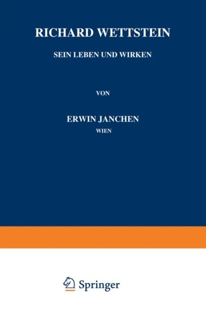 Erwin Janchen - Richard Wettstein, E-bok