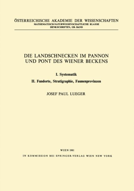 J.P. Lueger - Die Landschnecken im Pannon und Pont des Wiener Beckens, E-bok