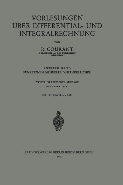 Richard Courant - Vorlesungen über Differential- und Integralrechnung, E-bok