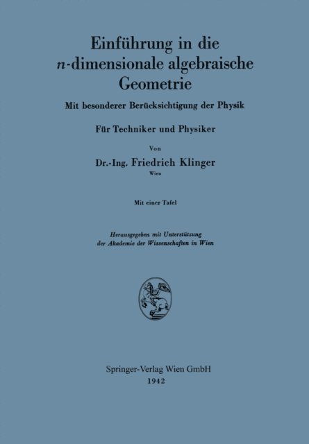 Fiedrich Klinger - Einführung in die n-dimensionale algebraische Geometrie, E-bok