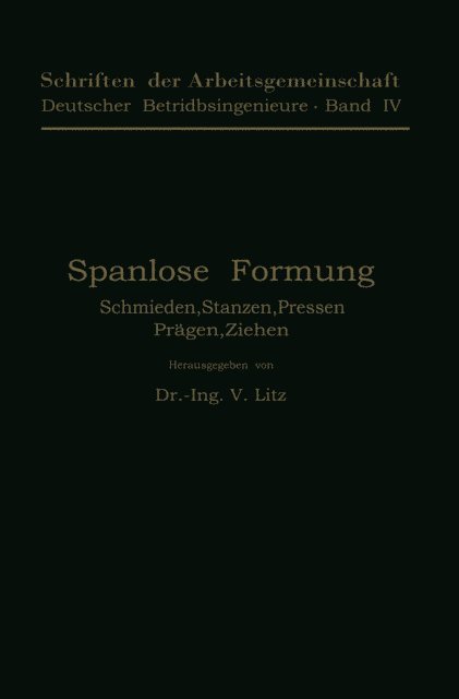 V. Litz - Spanlose Formung, E-bok