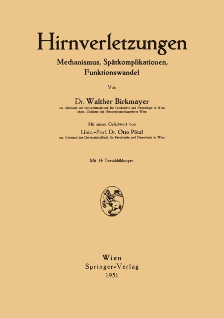 Walther Birkmayer - Hirnverletzungen, E-bok
