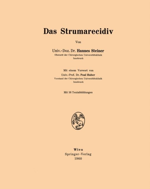 Hannes Steiner - Das Strumarecidiv, E-bok. Tillgänglighet: Lägg i varukorg