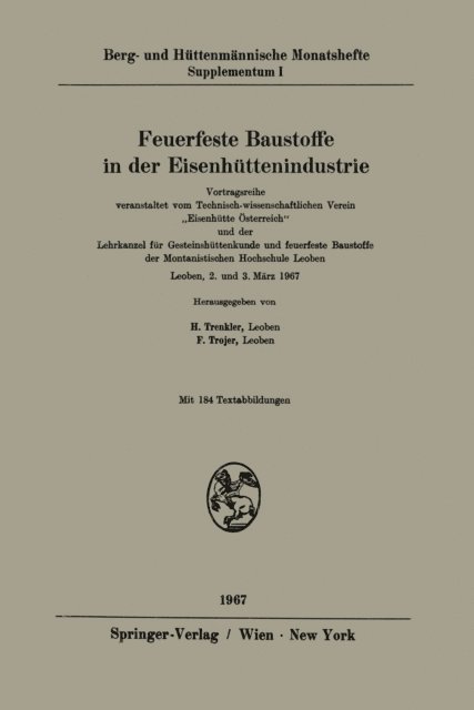 Felix Trojer, Herbert Trenkler - Feuerfeste Baustoffe in der Eisenhüttenindustrie, E-bok