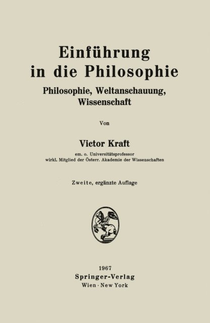 Victor Kraft - Einführung in die Philosophie, E-bok
