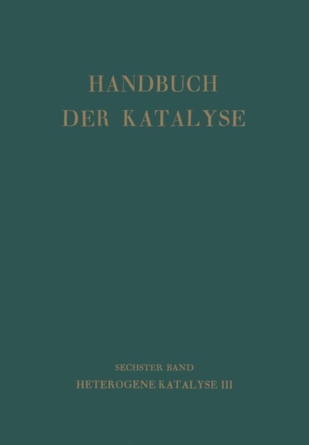 G.-M. Schwab - Handbuch Der Katalyse, E-bok