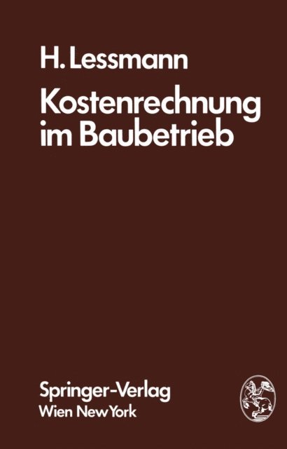 H. Lessmann - Kostenrechnung im Baubetrieb, E-bok