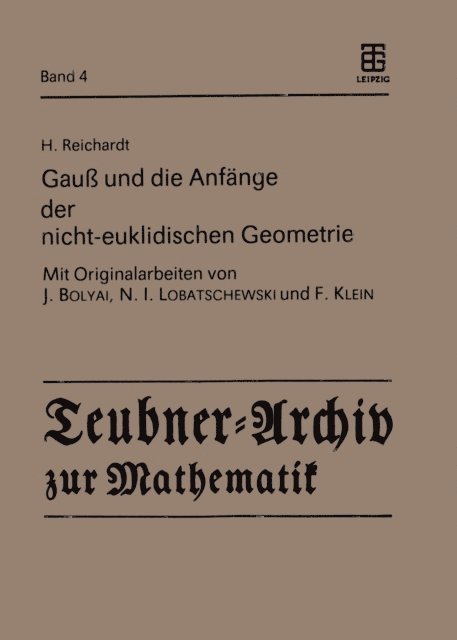 H. Reichardt - Gauß und die Anfänge der nicht-euklidischen Geometrie, E-bok