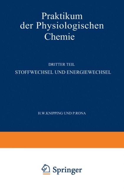 Peter Rona, NA Knipping      Rona - Stoffwechsel und Energiewechsel, E-bok