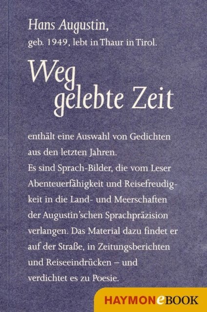 Hans Augustin - Weggelebte Zeit, E-bok