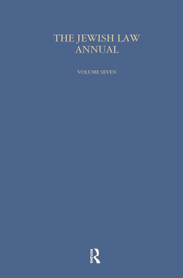 Bernard S Jackson - Jewish Law Annual (Vol 7), Inbunden