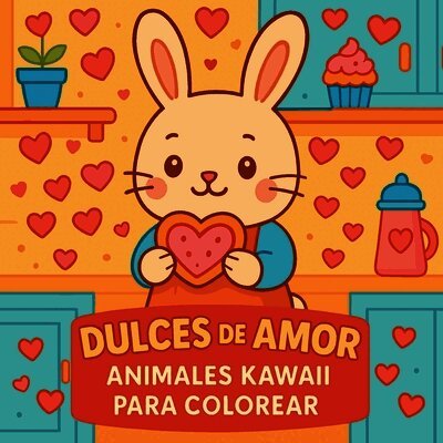 Dulces de amor - Animales kawaii para colorear