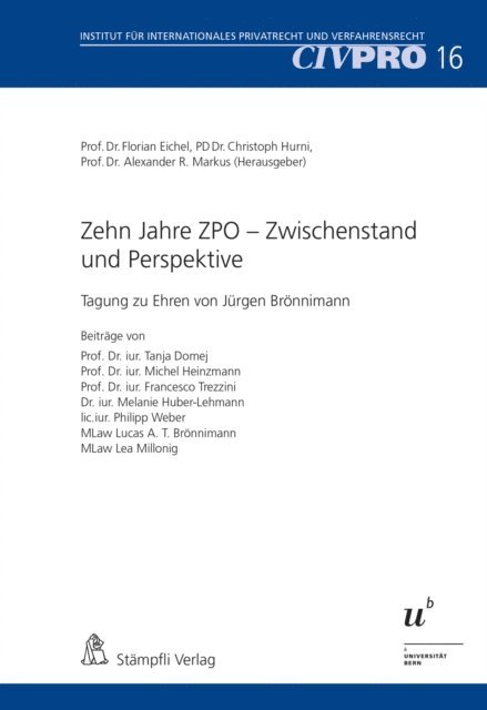 Alexander Markus, Christoph Hurni, Florian Eichel - Zehn Jahre ZPO – Zwischenstand und Perspektive, E-bok