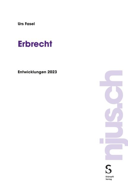 Urs Fasel - Erbrecht, E-bok