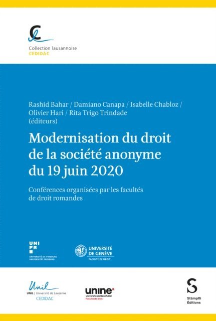 Rita Trigo Trindade, Olivier Hari, Damiano Canapa, Isabelle Chabloz, Rashid Bahar - Modernisation du droit de la société anonyme du 19 juin 2020, E-bok