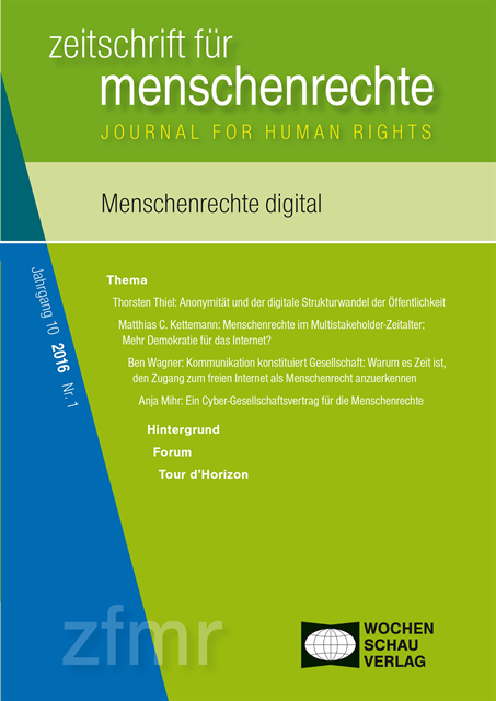 Peter Schaar, Anna Lubbe, Frederic Krumbein, Thorsten Thiel, Ben Wagner, Pollmann Arnd, Kreide Regina - Menschenrechte digital, E-bok