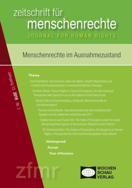 Claudia Zilla, Gerd Oberleitner, Jorg Maywald, Michael Krennerich, David Keseberg, Radley Henrico, Sarah Fick, Thomas Demmelhuber, Christina Binder, Heiner Bielefeldt, M. Ehteshamul Bari - Menschenrechte im Ausnahmezustand, E-bok