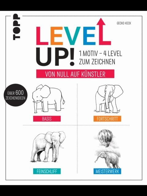 Gecko Keck - Level up! 1 Motiv - 4 Level zum Zeichnen, E-bok