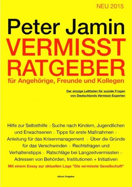 Peter Jamin - Vermisst-Ratgeber für Angehörige, Freunde und Kollegen, E-bok