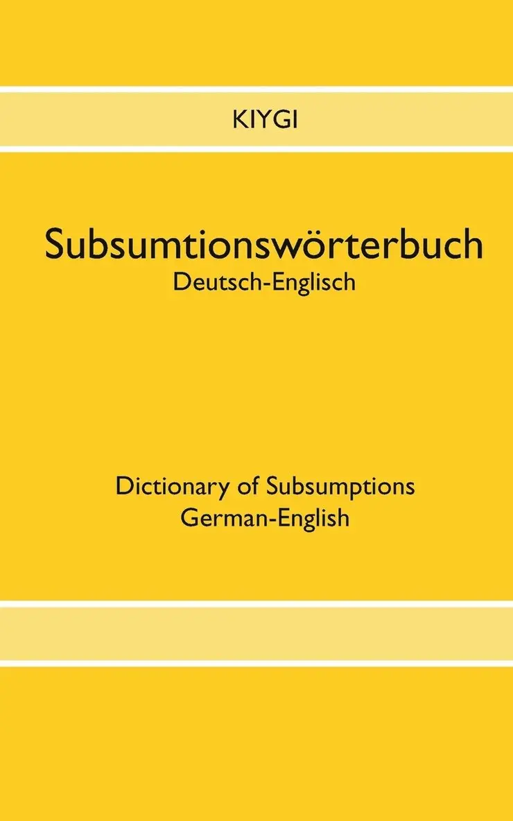 Nazim Kiygi - Subsumtionswörterbuch Deutsch-Englisch, Häftad. Tillgänglighet: Lägg i varukorg