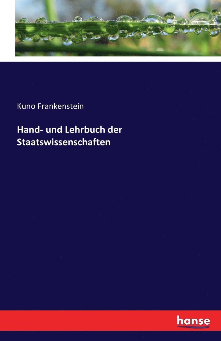 Kuno Frankenstein - Hand- und Lehrbuch der Staatswissenschaften, Häftad. Tillgänglighet: Lägg i varukorg