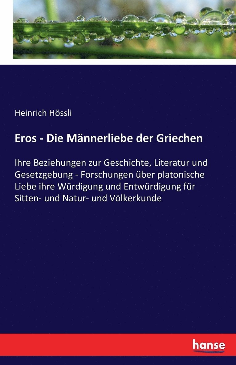 Heinrich Hössli - Eros - Die Männerliebe der Griechen, Häftad