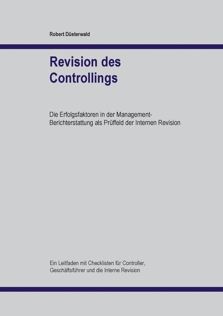 Robert Düsterwald - Revision des Controllings, Häftad. Tillgänglighet: Lägg i varukorg