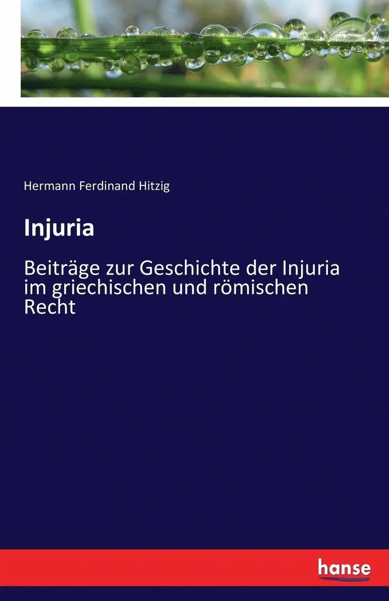 Hermann Ferdinand Hitzig - Injuria, Häftad. Tillgänglighet: Lägg i varukorg