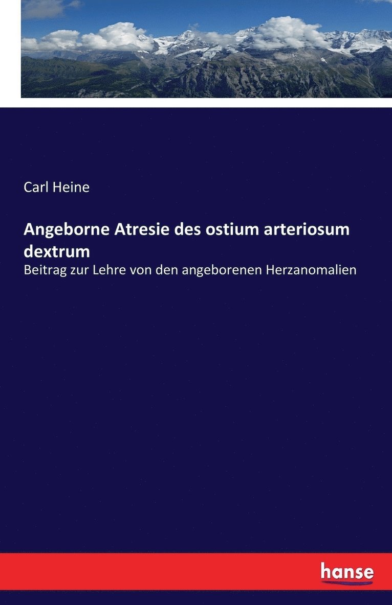 Carl Heine - Angeborne Atresie des ostium arteriosum dextrum, Häftad