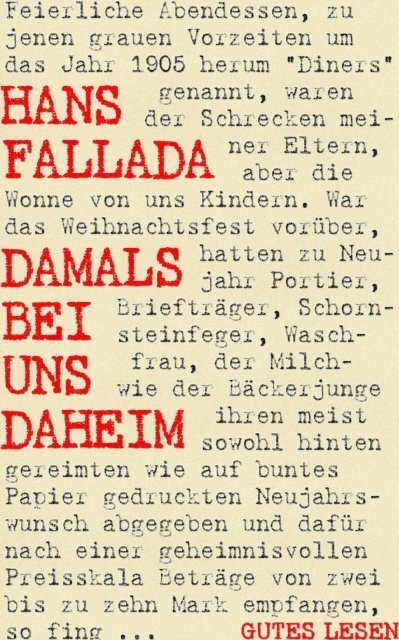 Hans Fallada - Damals bei uns daheim, E-bok