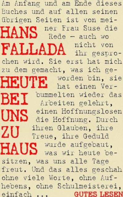 Hans Fallada - Heute bei uns zu Haus, E-bok