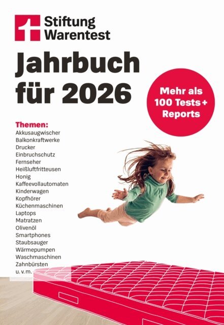 Stiftung Warentest - Stiftung Warentest Jahrbuch 2026 - Der Ratgeber für die besten Produkte und die optimale Kaufentscheidung, Überblick über zahlreiche Produkte mit ehrlichen Bewertungen, E-bok. Tillgänglighet: Lägg i varukorg