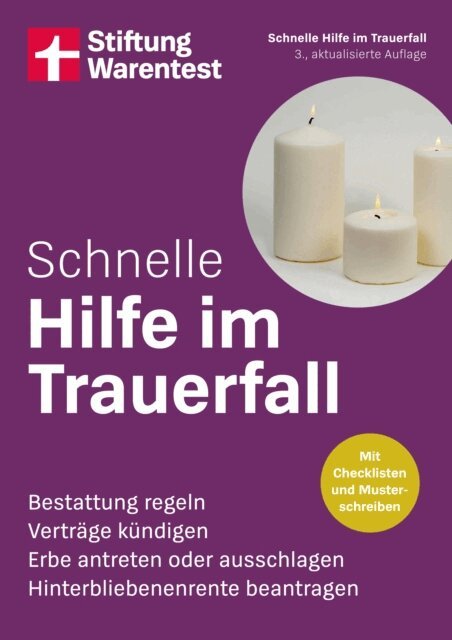 Stiftung Warentest - Schnelle Hilfe im Trauerfall - kompakter Notfall-Ratgeber für Angehörige, E-bok. Tillgänglighet: Lägg i varukorg