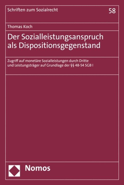 Thomas Koch - Der Sozialleistungsanspruch als Dispositionsgegenstand, E-bok