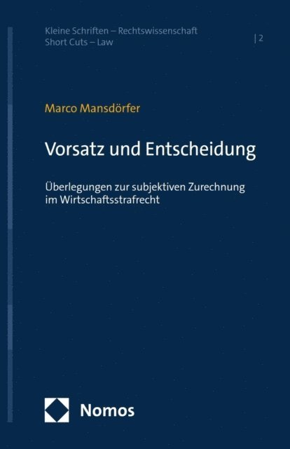 Marco Mansdorfer - Vorsatz und Entscheidung, E-bok