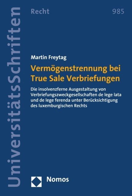 Martin Freytag - Vermögenstrennung bei True Sale Verbriefungen, E-bok