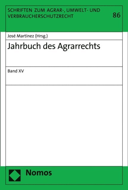 Jose Martinez - Jahrbuch des Agrarrechts, E-bok