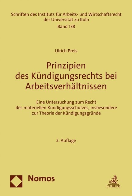 Ulrich Preis - Prinzipien des Kündigungsrechts bei Arbeitsverhältnissen, E-bok