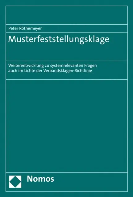 Peter Rothemeyer - Musterfeststellungsklage, E-bok. Tillgänglighet: Lägg i varukorg