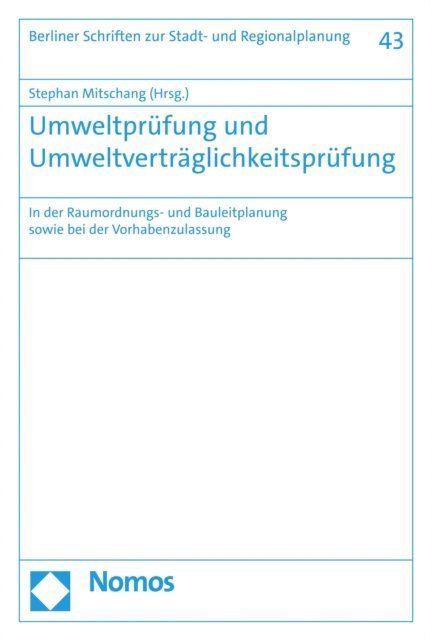 Stephan Mitschang - Umweltprüfung und Umweltverträglichkeitsprüfung, E-bok