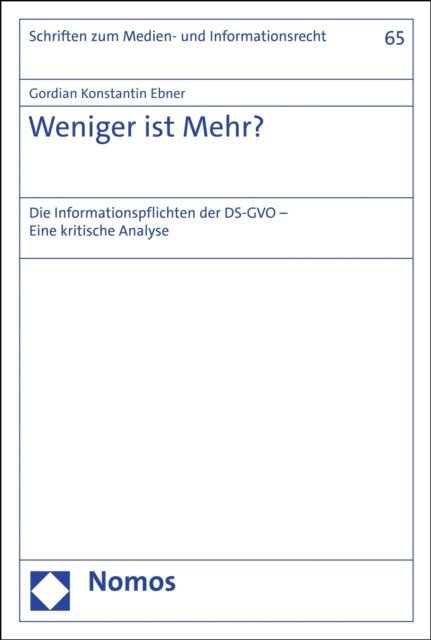 Gordian Konstantin Ebner - Weniger ist Mehr?, E-bok