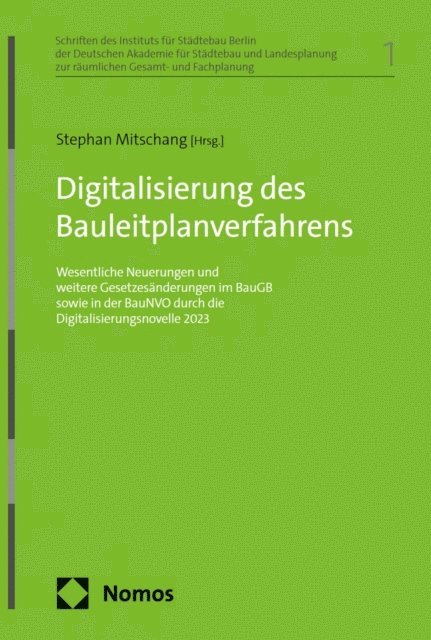 Stephan Mitschang - Digitalisierung des Bauleitplanverfahrens, E-bok