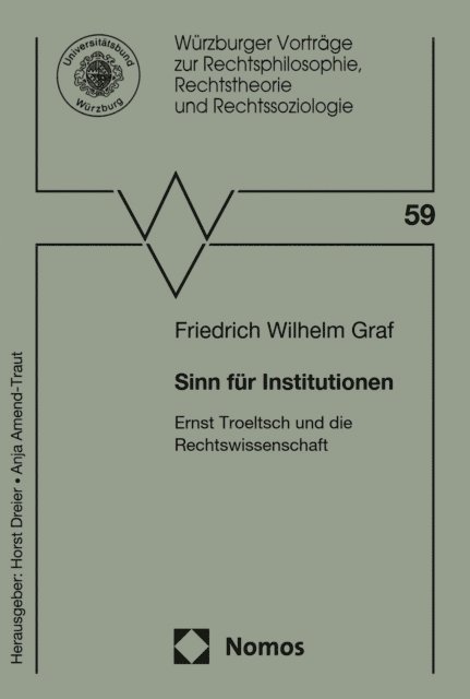 Friedrich Wilhelm Graf - Sinn für Institutionen, E-bok